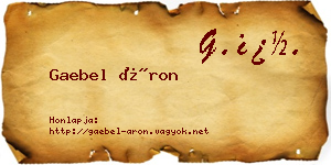 Gaebel Áron névjegykártya